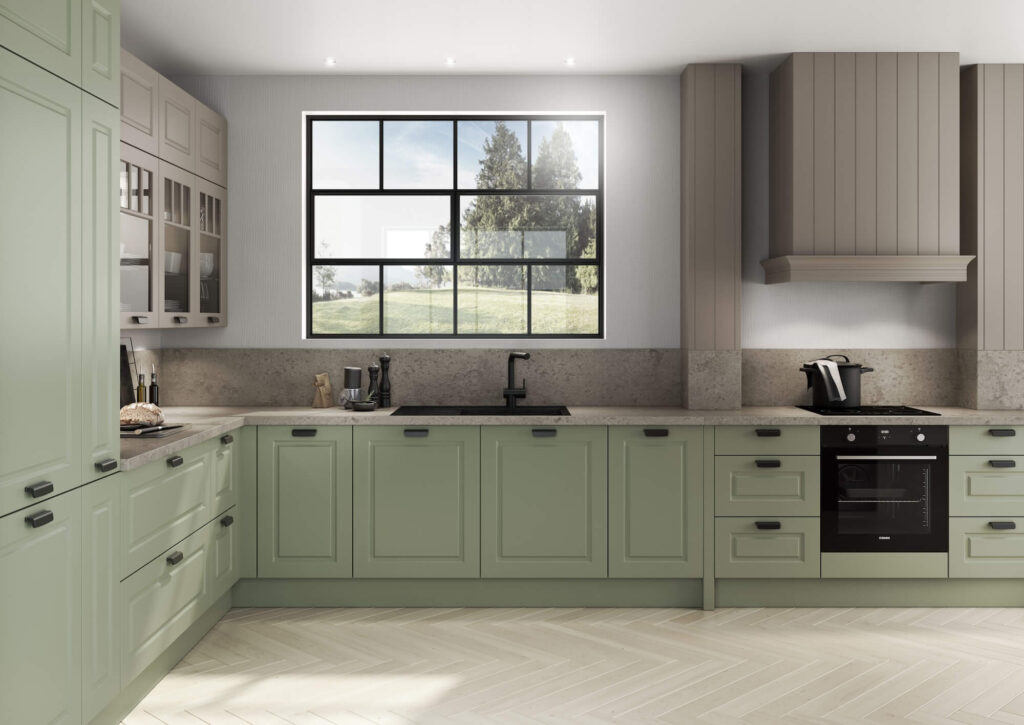 Burger-Landhauskueche-L-Form-Mintgruen