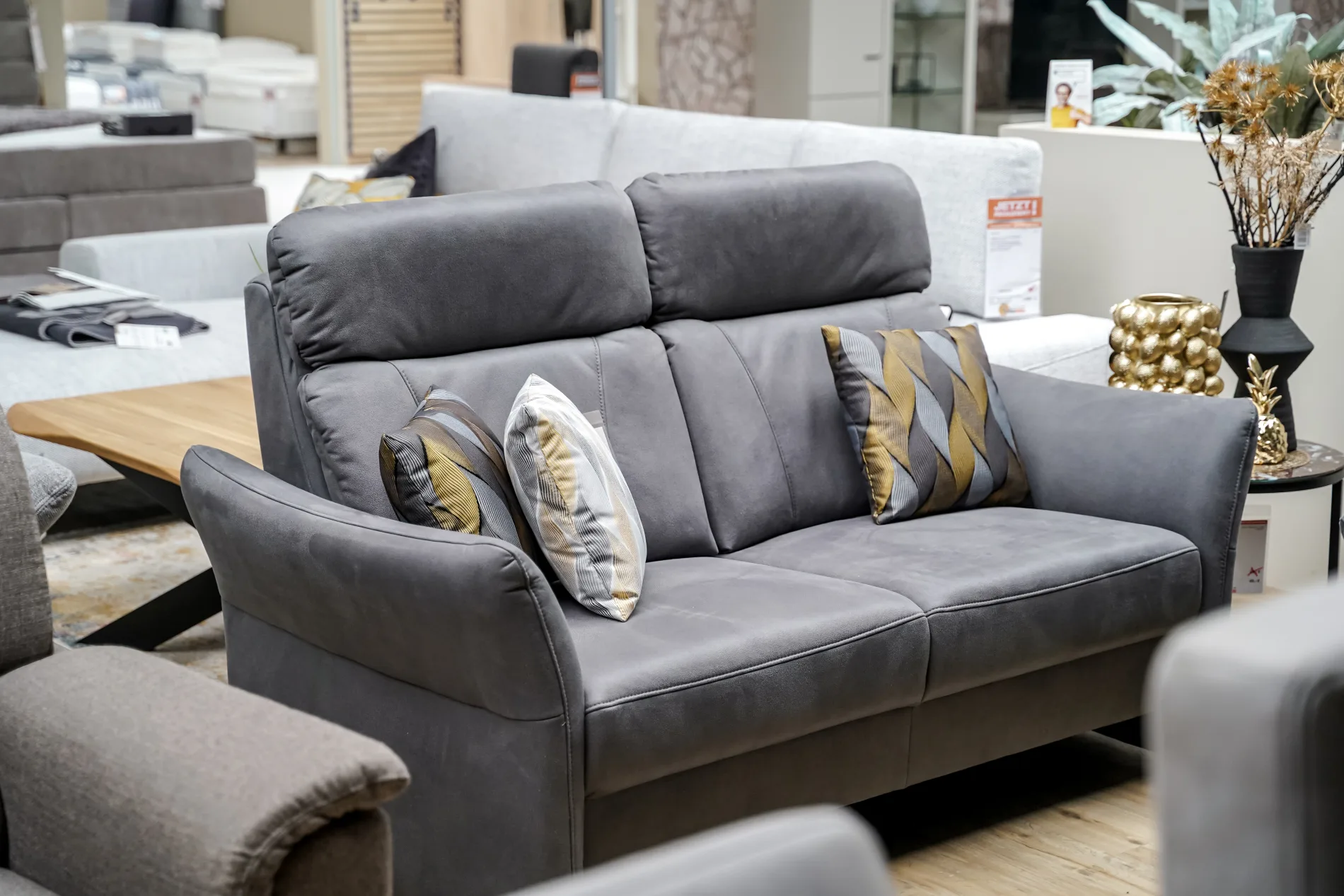 Möbel stöss polster sofa grau
