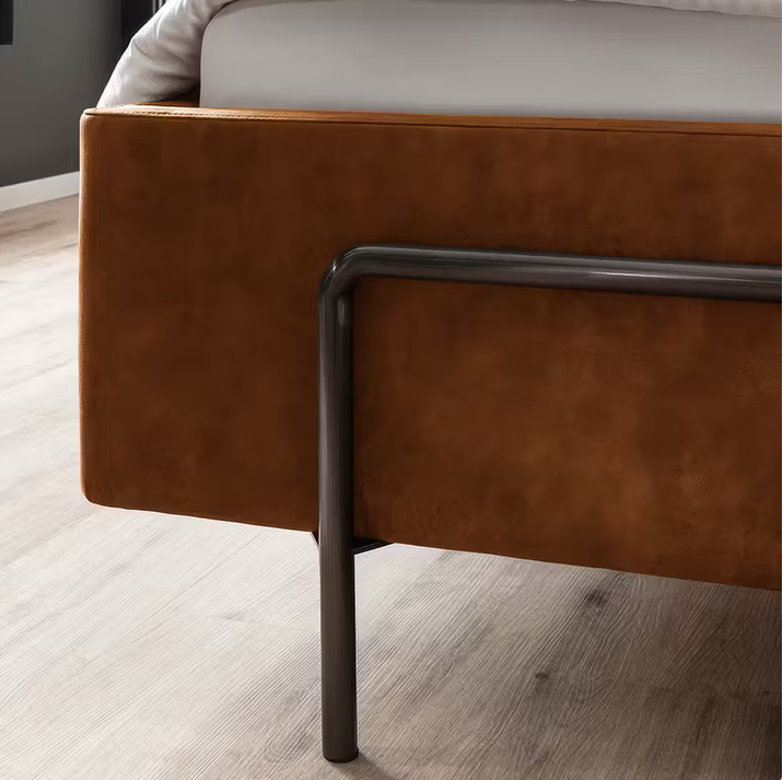 Polsterbett Calderan 140x200 cm Cognac | Modernes Bett – Bild 3