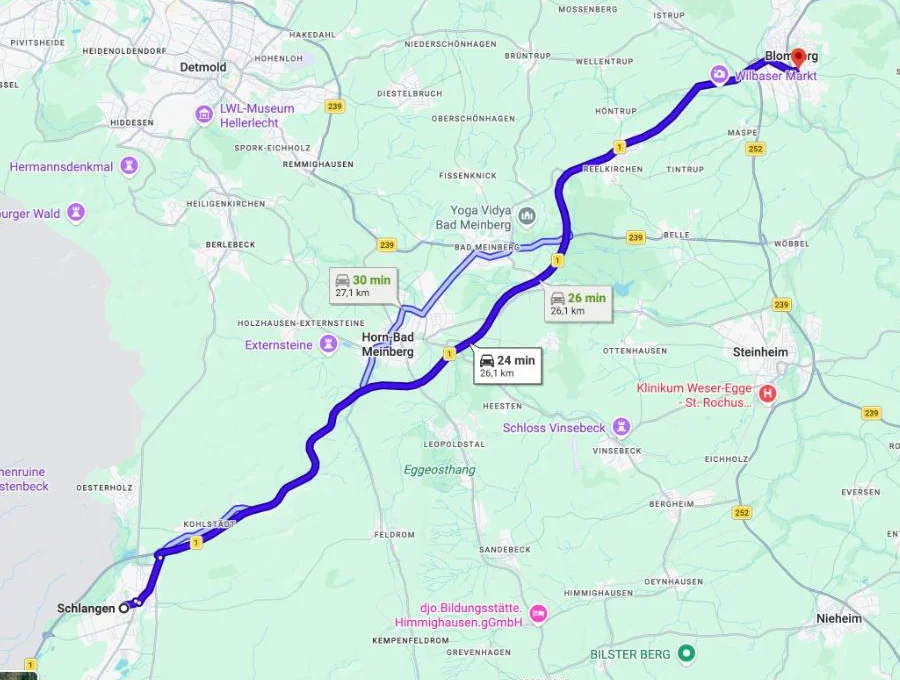 Küchen Schlangen Anfahrt zu Stöss Möbel Blomberg